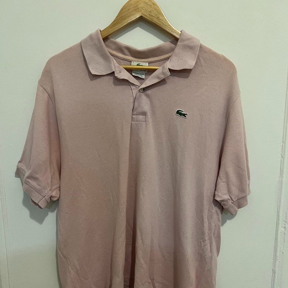 Lacoste Light Pink Polo T-Shirt W/Logo - Men's Medium